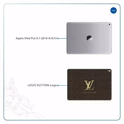 برچسب پوششی ماهوت مدل LOUIS-VUITTON-Logo مناسب برای تبلت اپل iPad Pro 9.7 2016 A1673