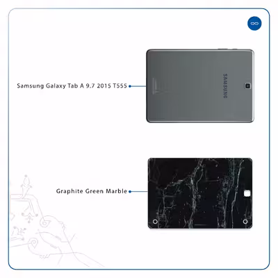 برچسب پوششی ماهوت مدل Graphite-Green-Marble مناسب برای تبلت سامسونگ Galaxy Tab A 9.7 2015 T555