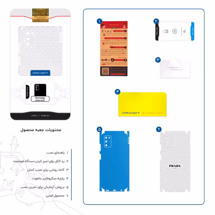 برچسب پوششی ماهوت مدل Prada-FullSkin مناسب برای گوشی موبایل سامسونگ Galaxy A03S