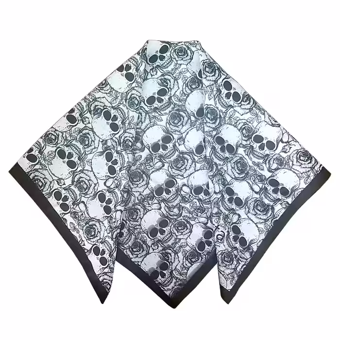 دستمال سر و گردن ورتا مدل اسکلت و گل رز کد HC-12