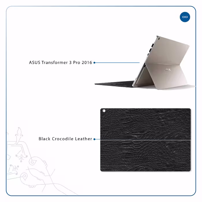 برچسب پوششی ماهوت مدل Black-Crocodile-Leather مناسب برای تبلت ایسوس Transformer 3 Pro 2016