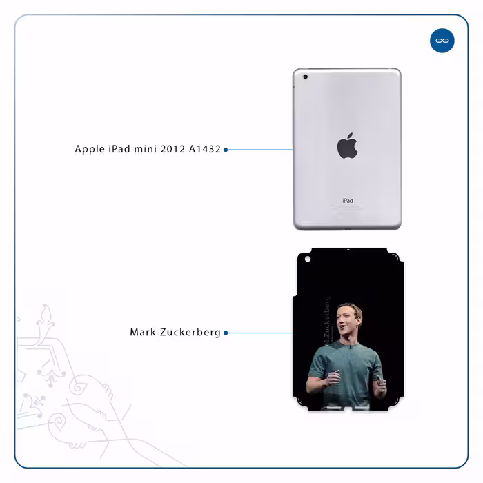 برچسب پوششی ماهوت مدل Mark Zuckerberg مناسب برای تبلت اپل iPad mini 2012 A1432