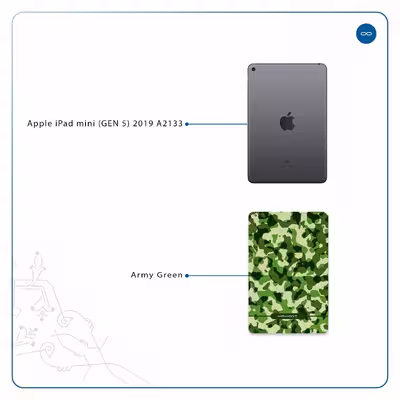برچسب پوششی ماهوت مدل Army-Green-2 مناسب برای تبلت اپل iPad mini (GEN 5) 2019 A2133