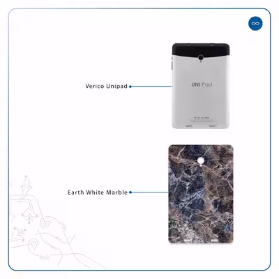 برچسب پوششی ماهوت مدل Earth-White-Marble مناسب برای تبلت وریکو Unipad