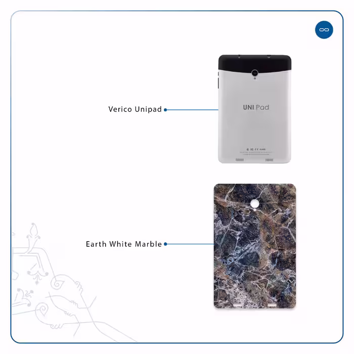 برچسب پوششی ماهوت مدل Earth-White-Marble مناسب برای تبلت وریکو Unipad
