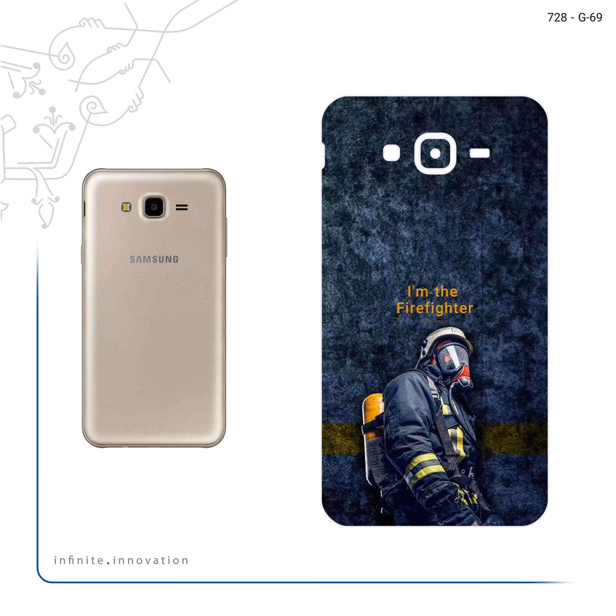برچسب پوششی ماهوت مدل Firefighter مناسب برای گوشی موبایل سامسونگ Galaxy J7 Core