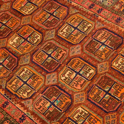 فرش دستبافت دو و نیم متری مدل نقشه بلوچ  کد 33.1825