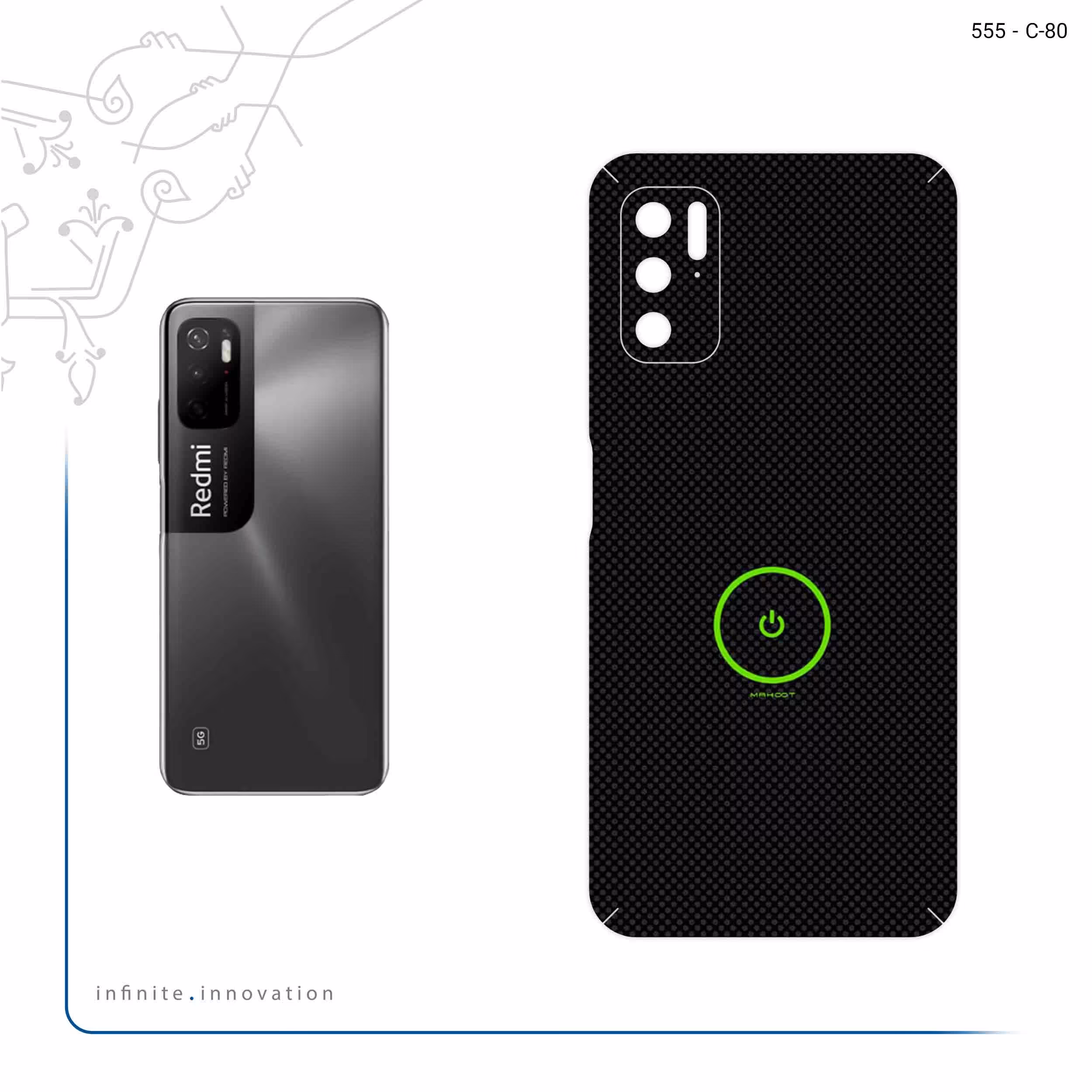 برچسب پوششی ماهوت مدل Minimal Power Button مناسب برای گوشی موبایل شیائومی Redmi Note 11SE