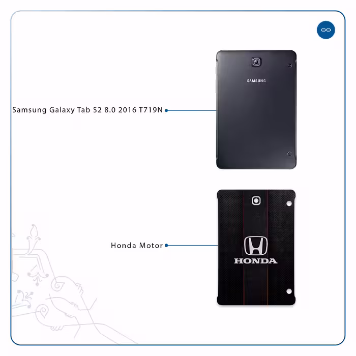 برچسب پوششی ماهوت مدل Honda Motor مناسب برای تبلت سامسونگ Galaxy Tab S2 8.0 2016 T719N
