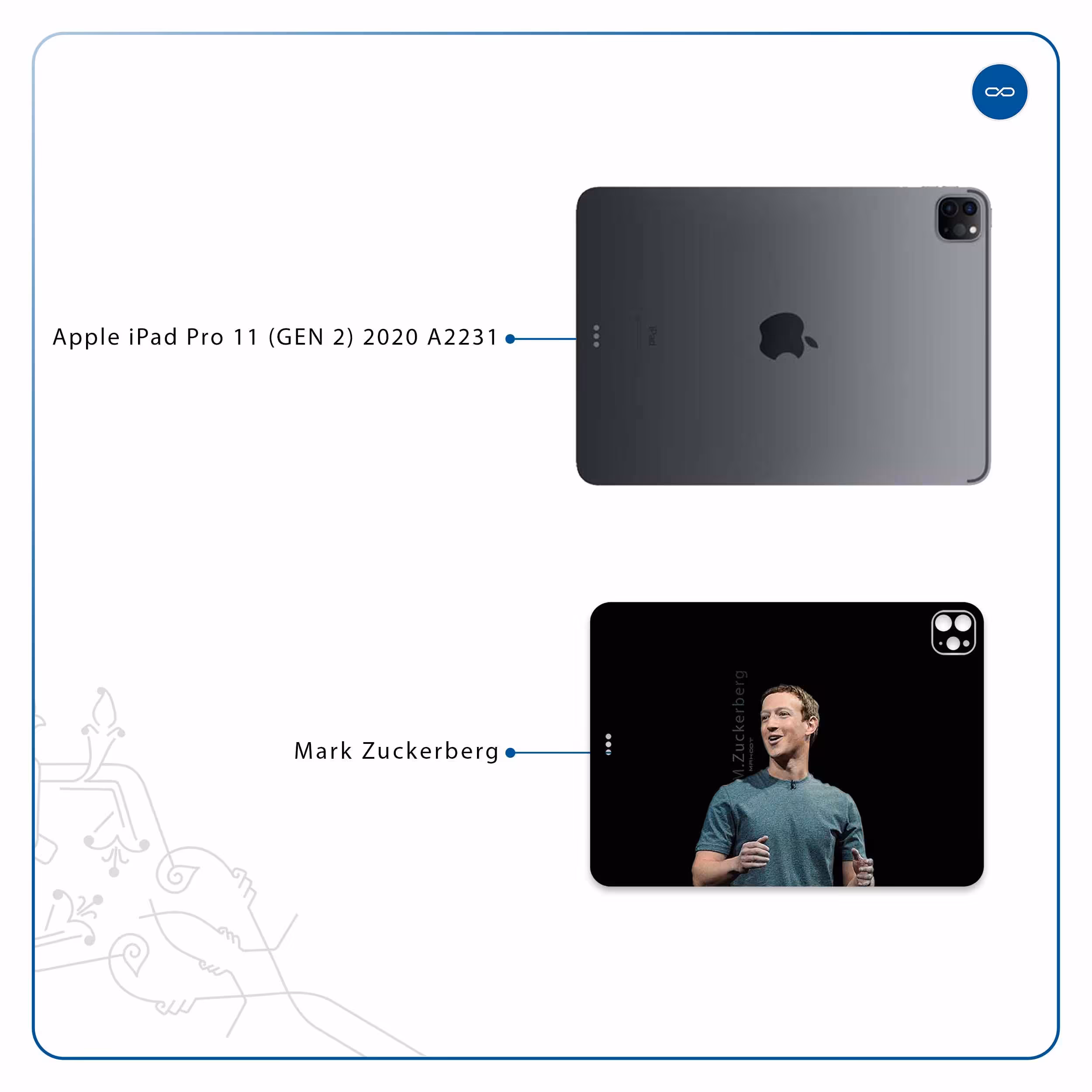 برچسب پوششی ماهوت مدل Mark Zuckerberg مناسب برای تبلت اپل iPad Pro 11 (GEN 2) 2020 A2231