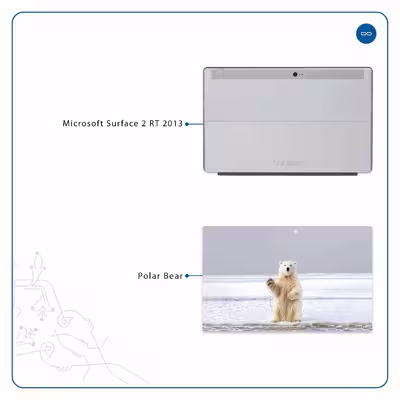 برچسب پوششی ماهوت مدل Polar bear مناسب برای تبلت مایکروسافت Surface 2 RT 2013