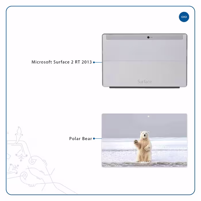 برچسب پوششی ماهوت مدل Polar bear مناسب برای تبلت مایکروسافت Surface 2 RT 2013