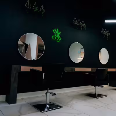 چراغ دیواری نئون دیزاین طرح Barber-BL_GR