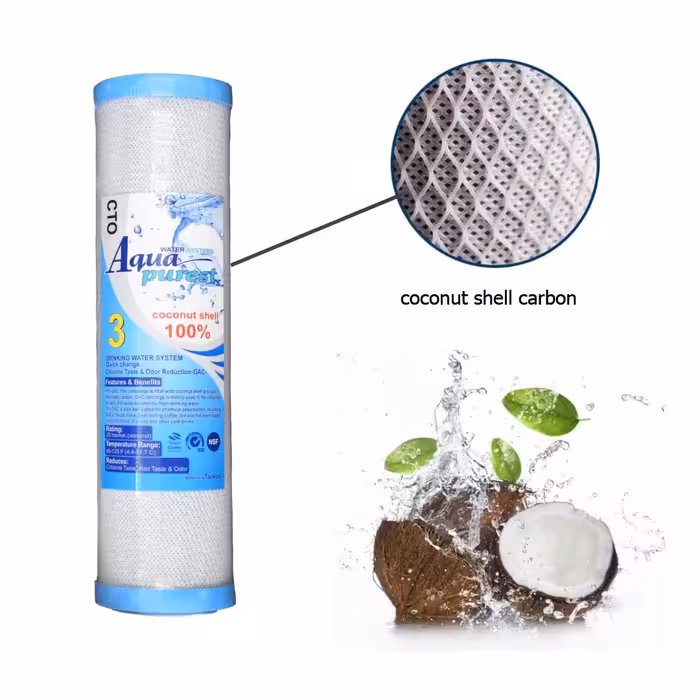 فیلتر دستگاه تصفیه کننده آب آکوا پیورست مدلRO-COCONUT SHELL مجموعه 5 عددی