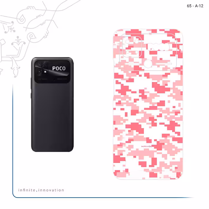 برچسب پوششی ماهوت مدل Army_Pink_Pixel مناسب برای گوشی موبایل شیائومی Poco C40