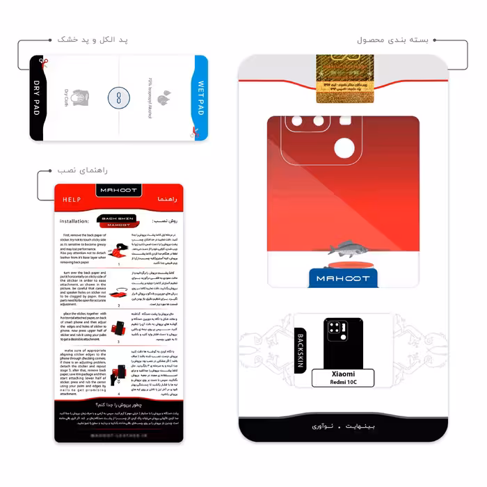 برچسب پوششی ماهوت مدل Collage of surreal Portrait of Women 1 مناسب برای گوشی موبایل شیائومی Redmi 10C