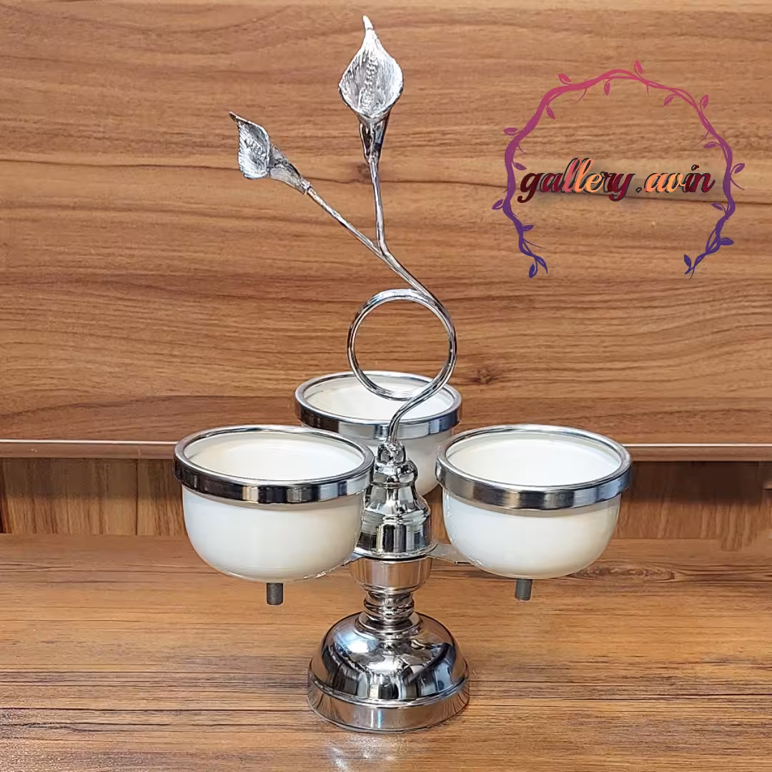 اردو خوری 3 خانه کِرِم نقره ای گل شیپوری 