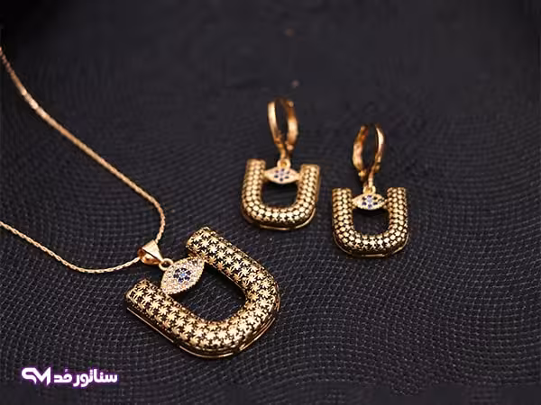 نیم ست طرح طلا تراش N8099