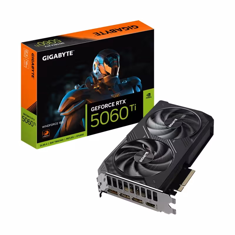کارت گرافیک گیگابایت GeForce RTX 5060 TI WINDFORCE 16GB
