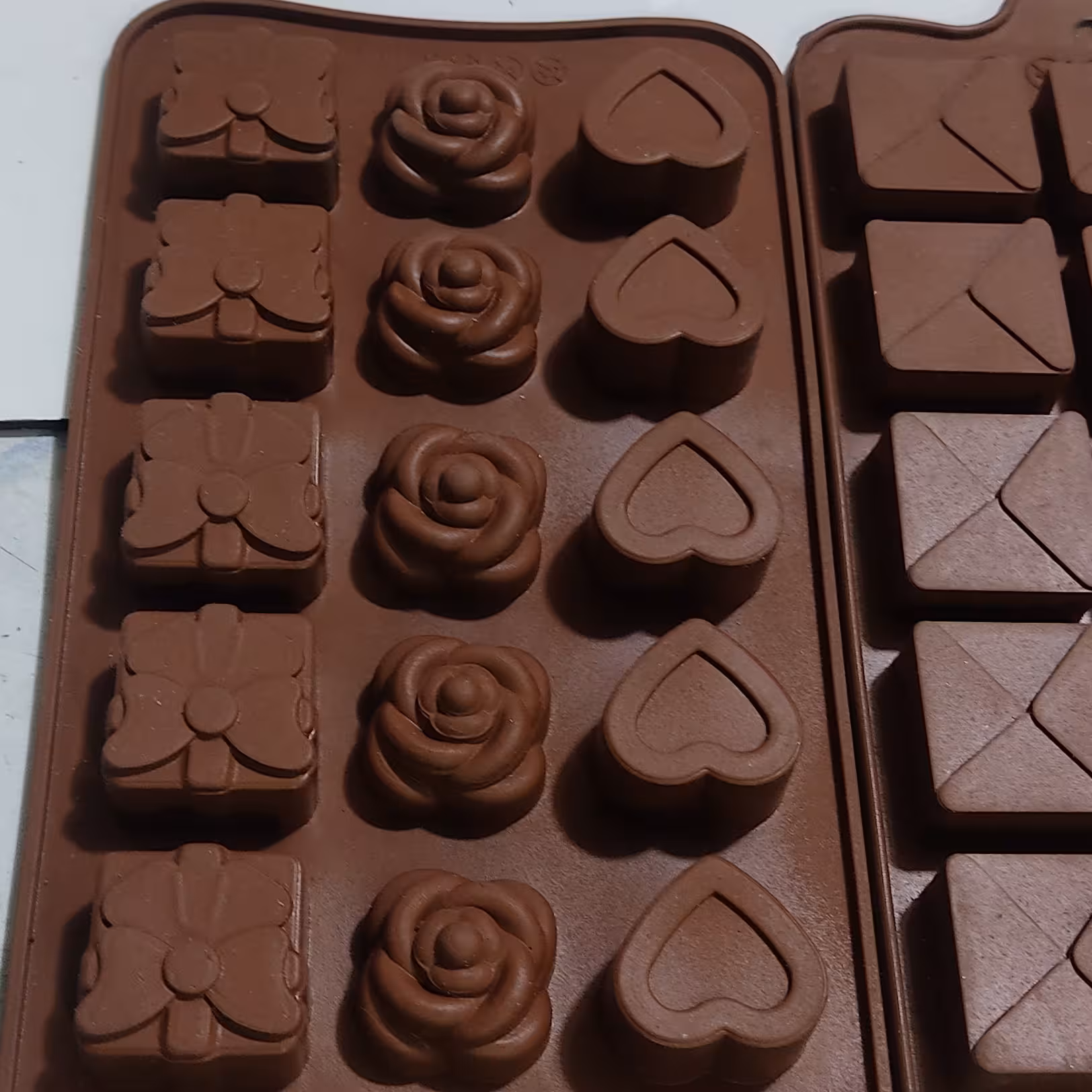 قالب شکلات مربع و گل و قلب کد 34