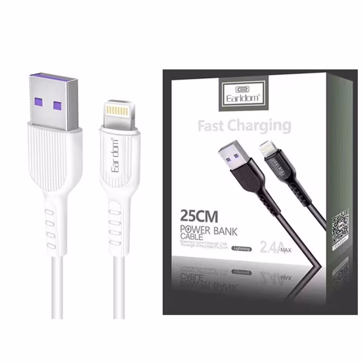 کابل تبدیل USB به لایتنینگ ارلدام مدل EC-085C طول 0.25 متر