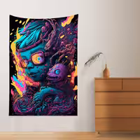 پوستر پارچه ای فیانی طرح بکدراپ بلک لایت FANTASY کد F61