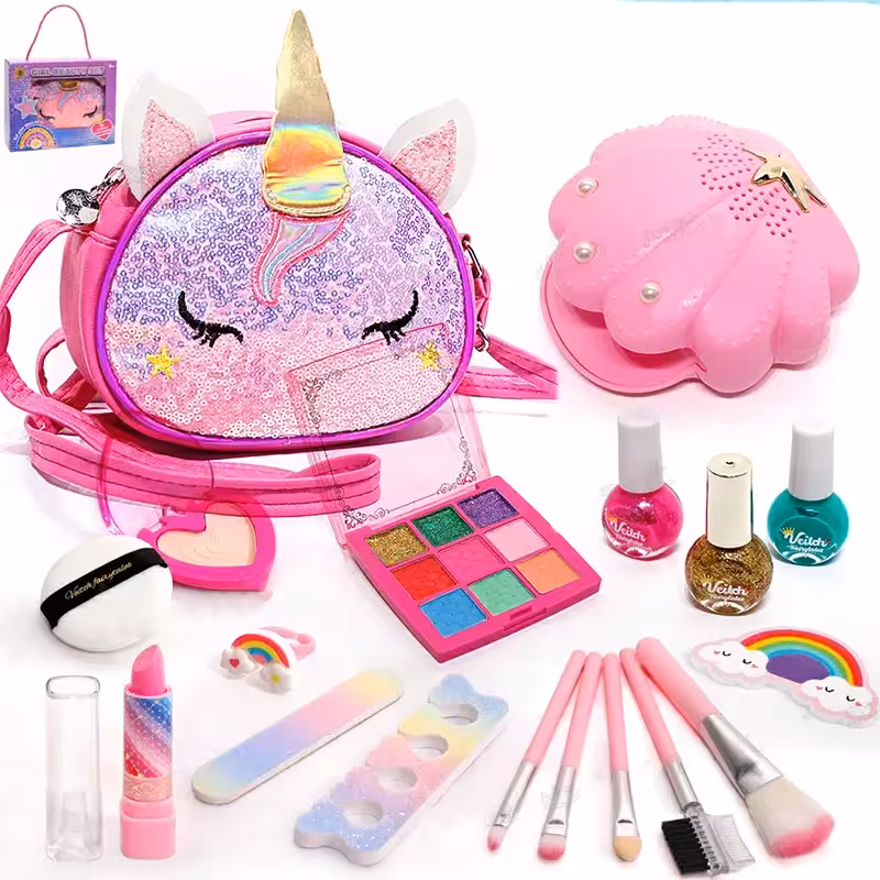 ست لوازم آرایشی کودک کیفی طرح یونیکورن کد ZY1924724