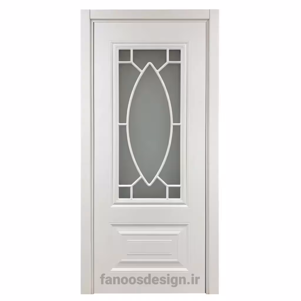 درب داخلی سفید با شیشه مات مدل کلاسیک مدرن کد 30621