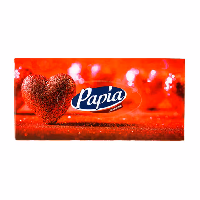 دستمال کاغذی دو لایه پاپیا طرح قرمز 100 برگ