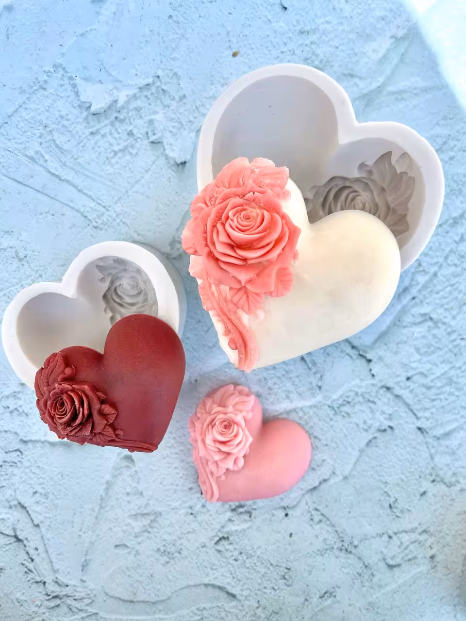 قالب سیلیکونی قلب گلدار گل کنار