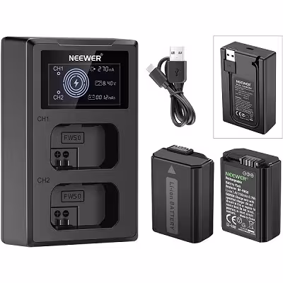 کیت دو باطری و شارژر FW50 LCD NEEWER