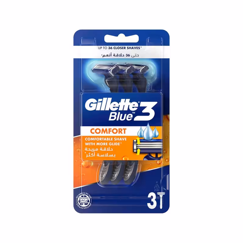 ژیلت سهتیغه بلو 3 کامفورت Gillette Blue 3 Comfort بسته 3 عددی