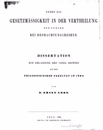 خرید و دانلود نسخه کامل کتاب UEBER DIE GESETZMÄSSIGKEIT IN DER VERTHEILUNG DER FEHLER BEI BEOBACHTUNGSREIHEN