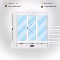 پنجره UPVC اندازه 1/8 در 2 (( اقساط یک ساله ))