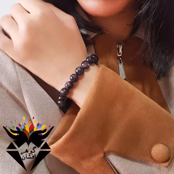 دستبند سنگ آمتیست اصل D3241