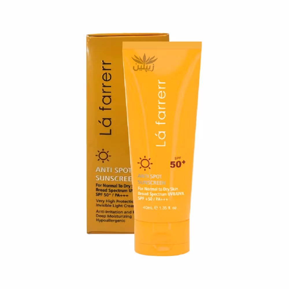 کرم ضدآفتاب پوست نرمال تا خشک(بی رنگ)لافارر spf50