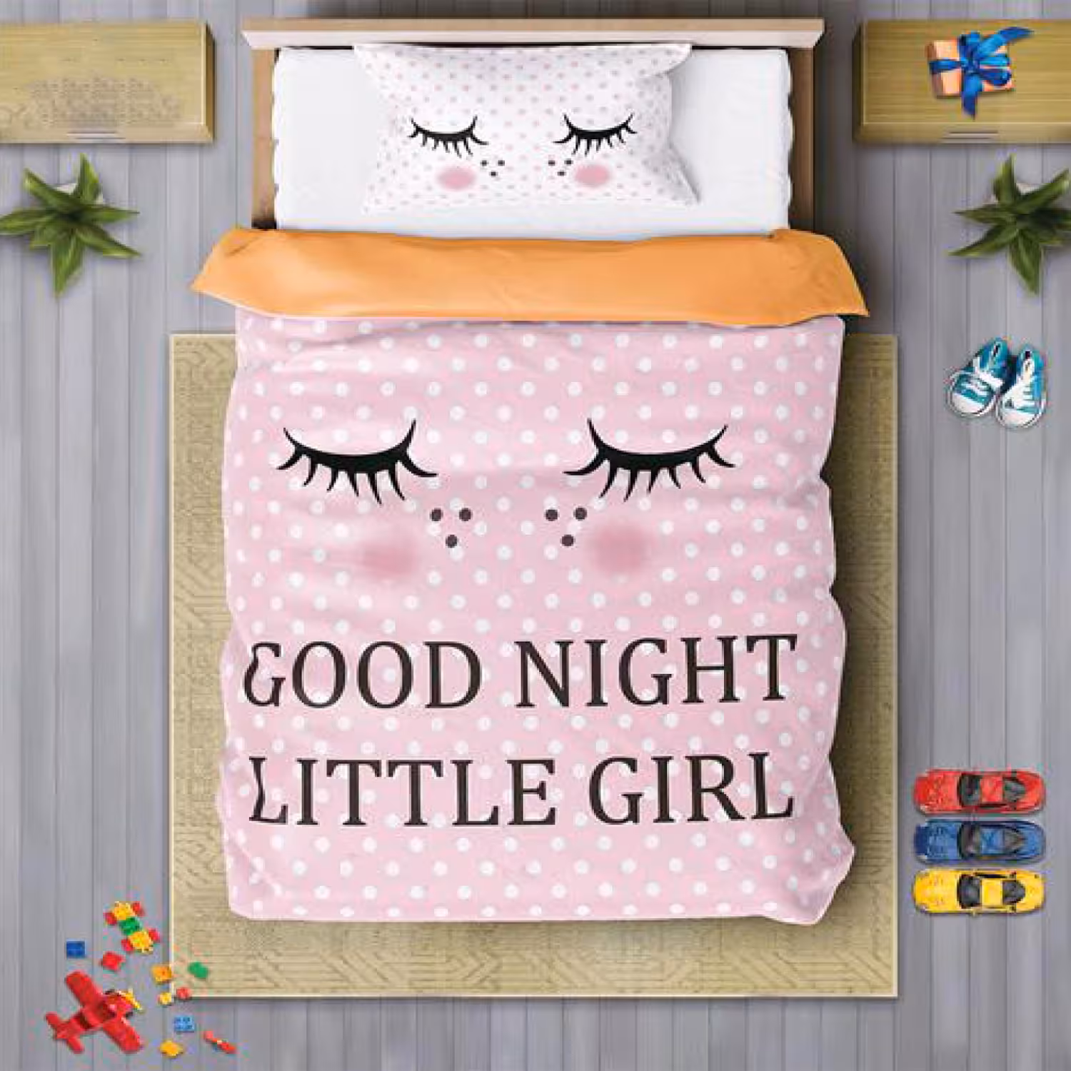 سرویس روتختی دخترانه چیداری مدل 7216 یک نفره چهار تکه