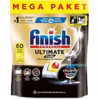 قرص ماشین ظرفشویی فینیش Finish التیمیت پلاس Ultimate Plus رایحه لیمویی 4 آنزیم 60 عددی