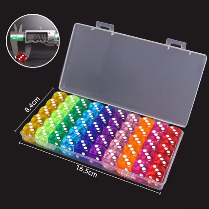 تاس شفاف اکریلیک بسته 50 عددی مدل Boxed