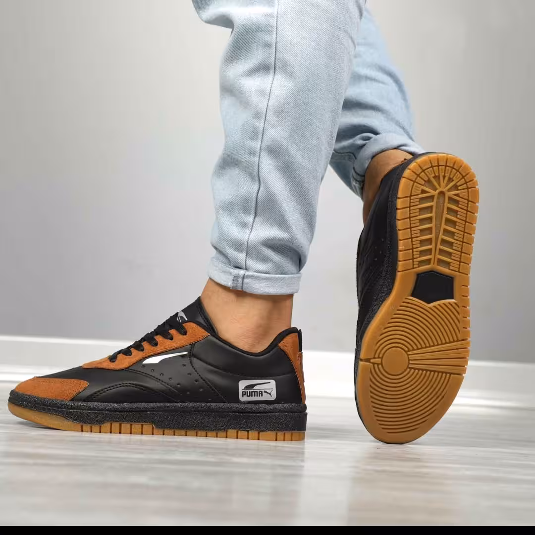 کتونی پوما مشکی قهوه ای زیره کاراملی باتیس بوتیک