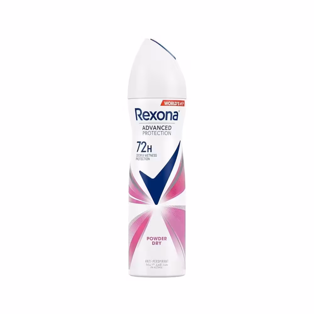 اسپری ضد تعریق زنانه رکسونا 72 ساعته با عطر پودر بچه 150 میل Rexona Women Deodorant Spray Powder Dry