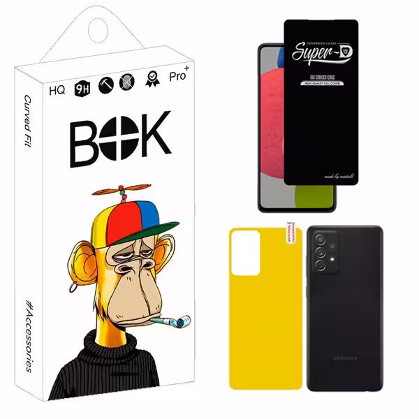 محافظ صفحه نمایش بوک مدل Transparent SuperD مناسب برای گوشی موبایل سامسونگ Galaxy A52 / A52s به همراه محافظ پشت گوشی | کالا برتری