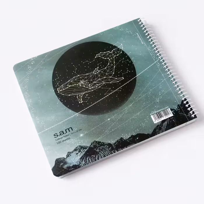 دفتر خط دار مربعی طرح وال سم (s.a.m)