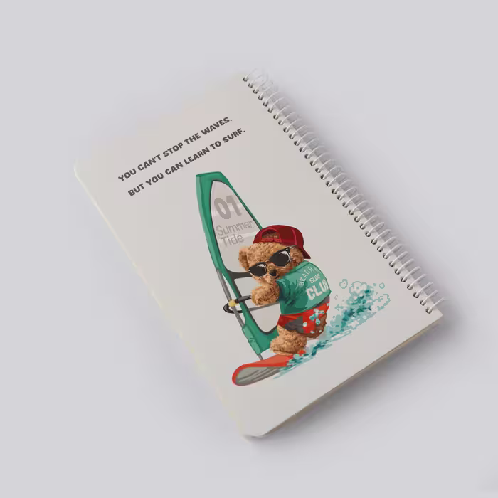 دفتر خط دار فانتزی طرح خرس و دریا کیچ بوک KITSCH BOOK