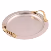 سینی دایره دسته طلایی Wave ساده ریور کد G1437