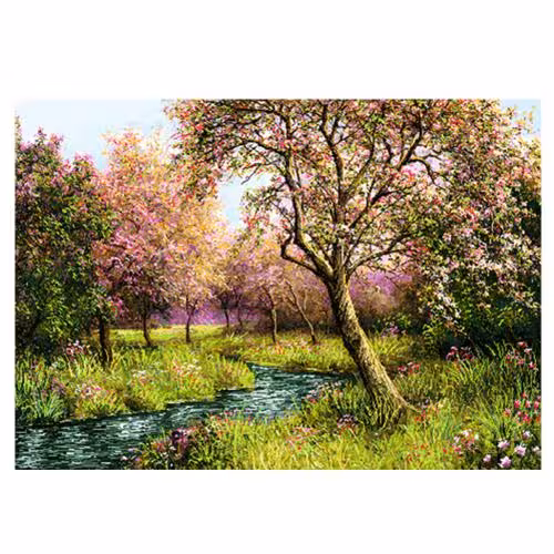 طرح منظره کوچه باغ بهاری کد 23137