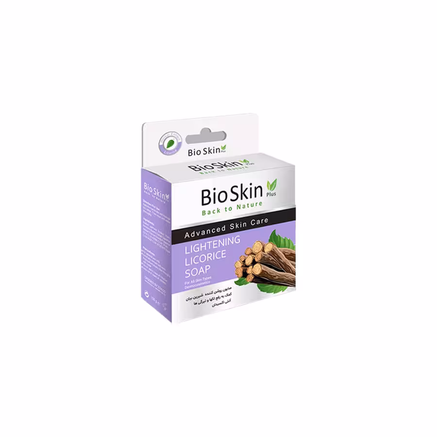 صابون ارگانیک روشن کننده شیرین بیان بایو اسکین پلاس