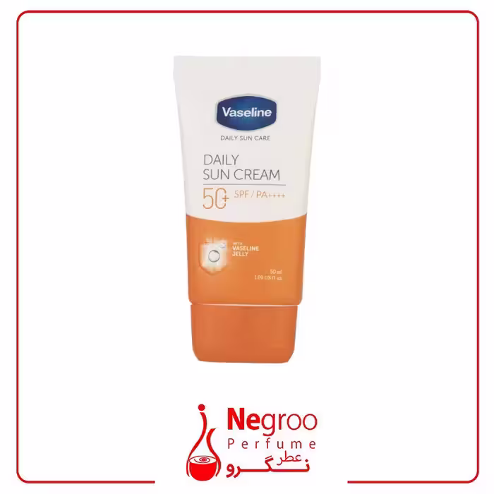 کرم ضدآفتاب بی‌رنگ وازلین، با  SPF50، مدل دیلی سان حجم 50 میلی‌لیتر