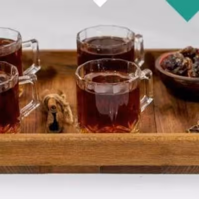سینی چوبی دسته کنفی