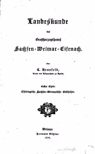 خرید و دانلود نسخه کامل کتاب Thüringisch-Sachsen-Weimarische Geschichte